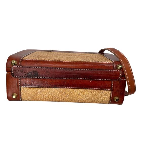 Bosboom Orient Express Vintage Wicker Leather Hard Case Travel Bag Crossbody - Picture 9 of 16